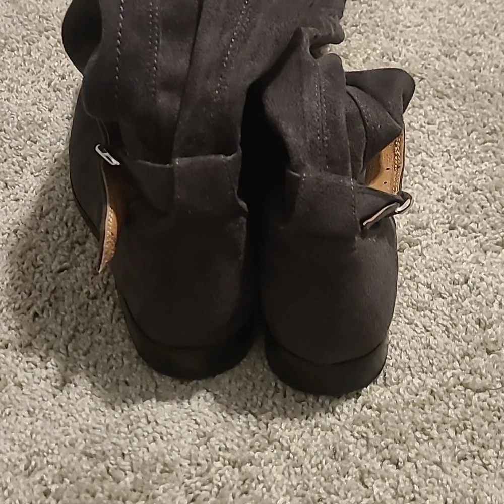 EUC Corso Como Lennox Gray Suede Stretchy Over Knee Boots Women's Sz 9.5M